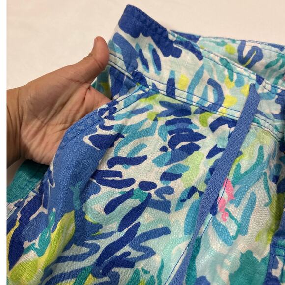 Lilly Pulitzer Womens 00 Galley Drawstring Linen Pants Beachy Coastal 100% Linen - Picture 3 of 9